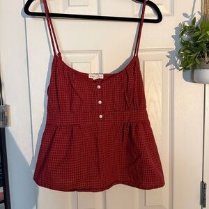 Aeropostale Burgundy Checkered Camisole
